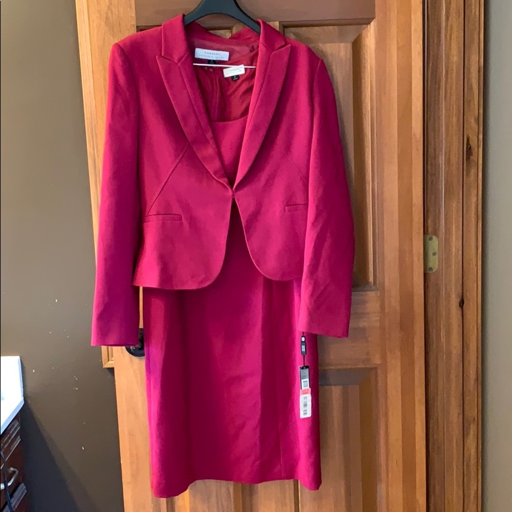 Dark pink dress and blazer